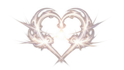 Illuminated heart design isolated on transparent background