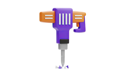 Cartoon Jackhammer Breaking Ground