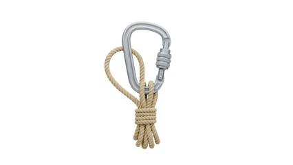 Climbing Carabiner with Rope Tied