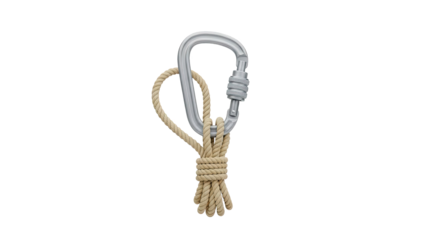 Climbing Carabiner with Rope Tied