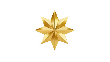 3D Golden Star on transparent background