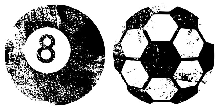 pool eight ball and soccer ball vector
