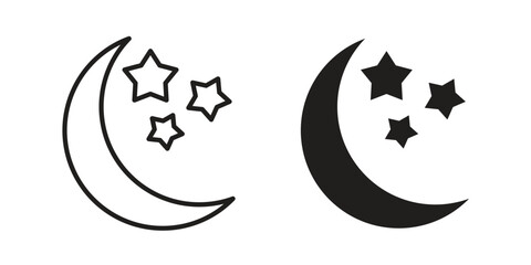 Moon icons symbol collection. Vector Illustration. vector icon set. © Ranveer