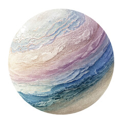 Exoplanet, watercolor clipart vector, isolated on a white background.