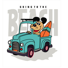 beach ride design print vector art