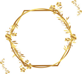 Flowers hexagon circle