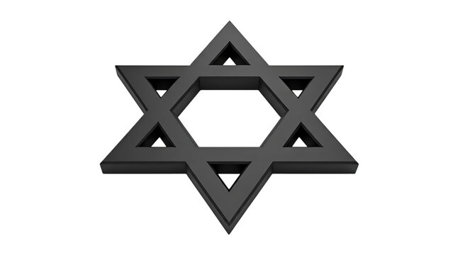 3D metallic Star of David hollow frame with beveled edges