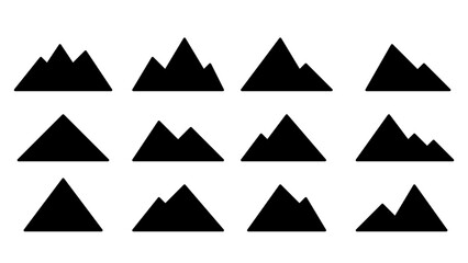 Set of Mountain Silhouette Icons