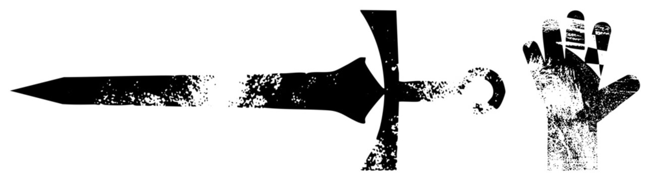 sword dagger and hand vector