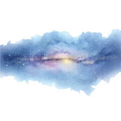 Milky Way, watercolor vector, isolated on a white background.
