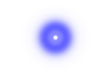 soft blue glowing light sphere with bright white core on transparent background for creative projects