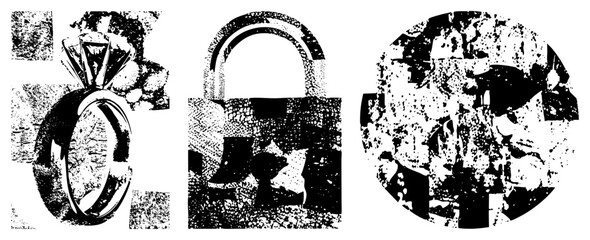 Obraz premium engagement ring padlock abstract shapes