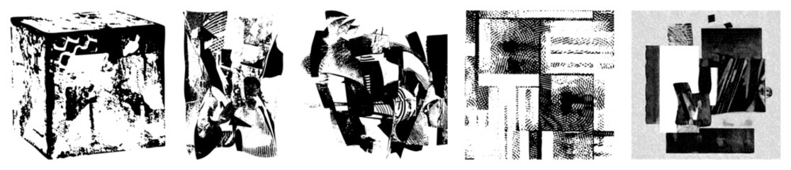 abstract geometric shapes in black and white