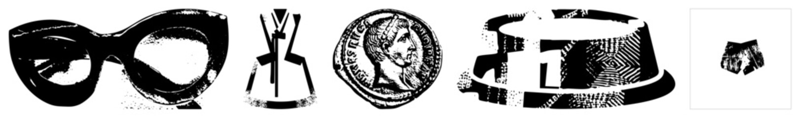 glasses coin hat shorts set