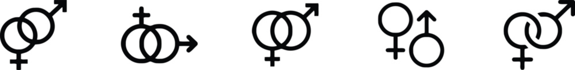 Symbols of Love Unity and Diversity in Gender and Relationship with Interlocking Venus and Mars Signs for Social Inclusion and Equality Representation