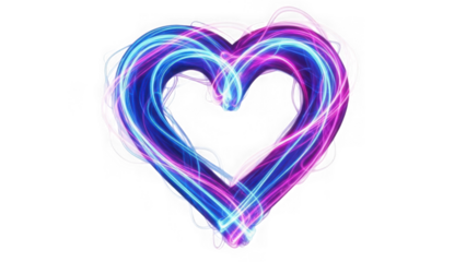 Colorful heart swirl isolated on transparent background