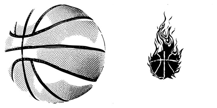 basketball flame graphic vector