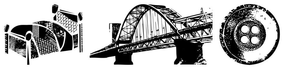 bridges and button vector