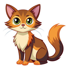 A charming illustration of a happy white cartoon cat waving its paw, exuding cuteness and friendliness, perfect for playful designs and digital greetings