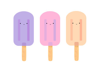 Popsicle with pastel tone
