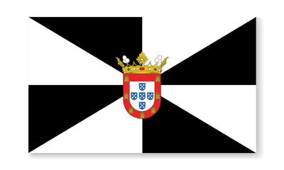 Ceuta national flag in flat style. Vector flat background.