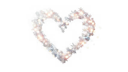 Sparkling heart design isolated on transparent background