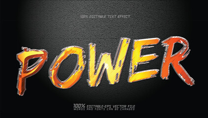 Power  Grunge Textured Vector Typography