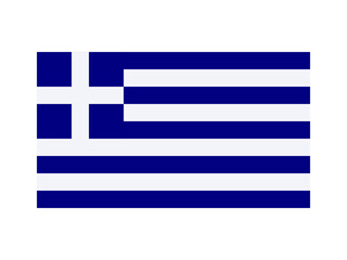 Greece national flag isolated on white. Official colors and image, simple flat design. Vector clipart or icon for Greek events and news illustration, travel or politics banner.