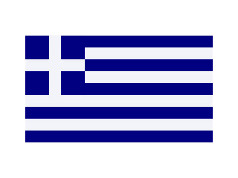 Greece national flag isolated on white. Official colors and image, simple flat design. Vector clipart or icon for Greek events and news illustration, travel or politics banner.