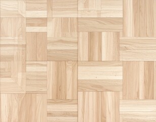 Interlocking wood panels form parquet tile pattern