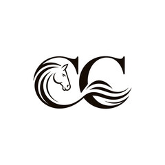 Cc horse logo design