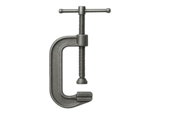 Grey metal c-clamp tool for carpentry work