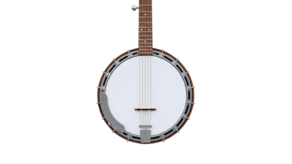 Close-up of a Banjo on a White Background