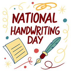 NATIONAL HANDWRITING DAY vector illustration isolated on white background