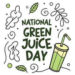 Naklejka premium NATIONAL GREEN JUICE DAY vector illustration isolated on white background