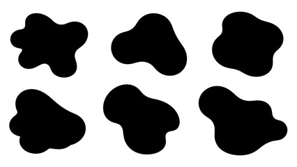 Abstract black shapes on white background for design and backgrounds