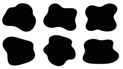 Abstract black shapes on white background for design and decoration