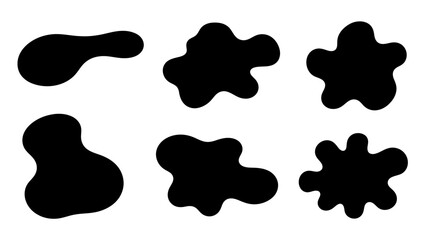 Abstract black shapes on white background for graphic design elements