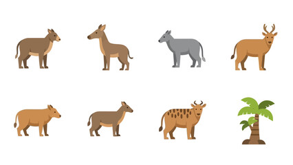 Obraz premium Diverse collection of animal vector illustrations for various design projects