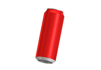 Red Aluminum soda can, transparent background