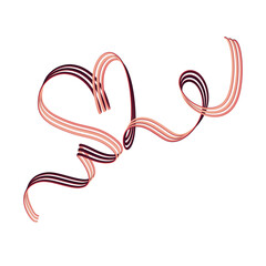 Red Ribbon Heart. Valentine's Day PNG Illustration