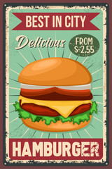 Fast Food Advertisement Multicolored Retro Grunge Design