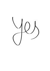 yes en calligraphie, symbole en png avec transparence