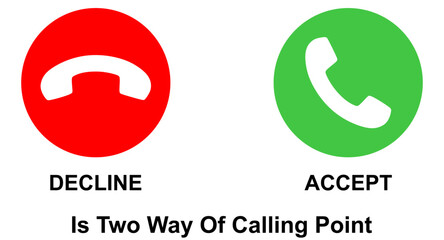 Phone call icon answer, accept and decline call icons with green and red buttons , Contact us telephone sign - communication icons