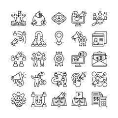 Educational Marketing Icons Set &ndash; 25 Education & Digital Promotion Symbols