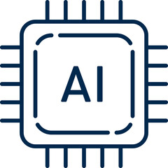AI Processor Icon for Artificial Intelligence Computing