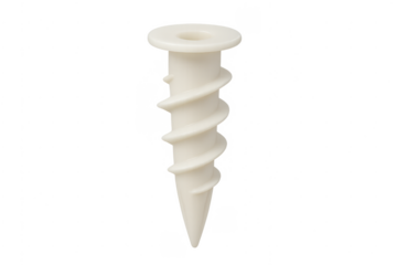 White self-drilling drywall anchor on transparent background