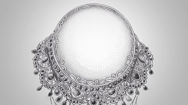 Luxurious Jewelry Display, Refined Jewelry Presentation Featuring Detailed Filigree Craftsmanship And Shading
