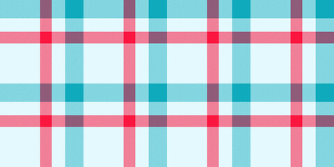 Fototapeta premium Bathroom seamless fabric pattern, wedding check background plaid. Continuity texture vector tartan textile in light and cyan colors.