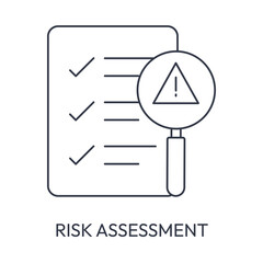 Risk Assessment and Evaluation Checklist Line Icon